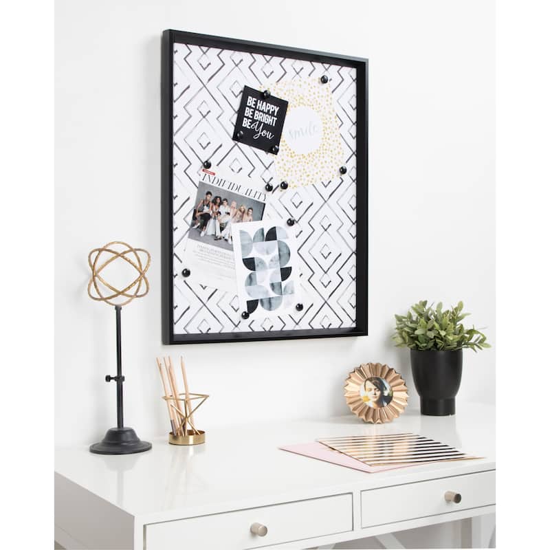 Kate and Laurel Calter Framed Magnetic Printed Memo Board - 21.5x27.5