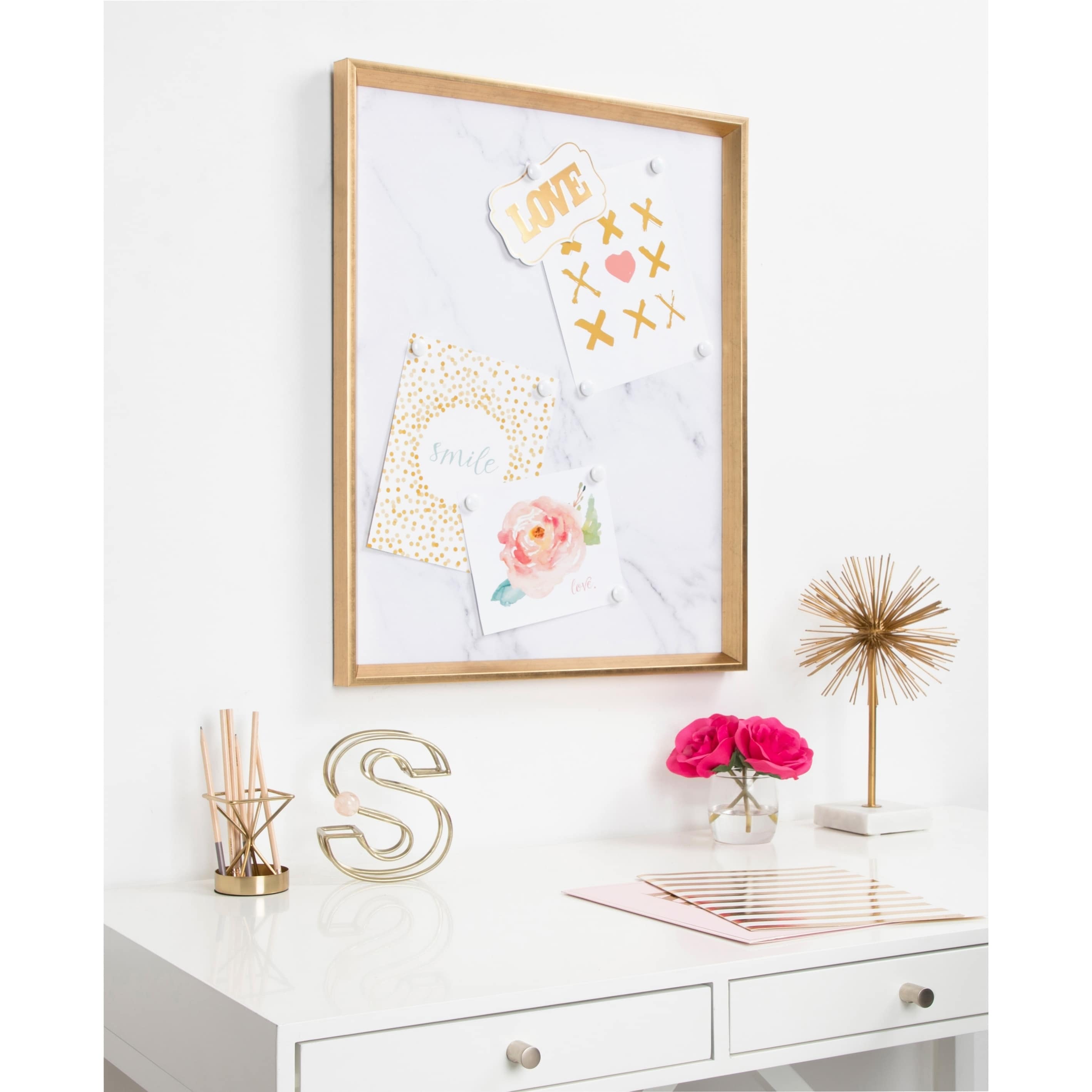 Kate and Laurel Calter Framed Magnetic Printed Memo Board - 21.5x27.5