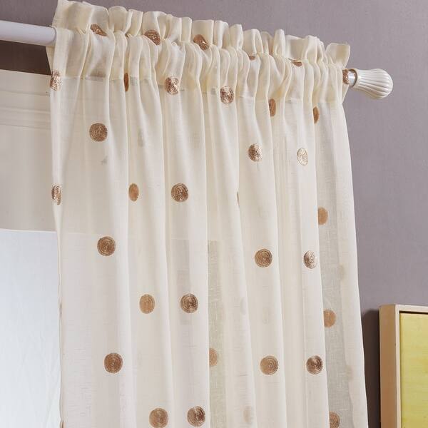 Shop Amrapur Overseas Sheer Textured Metallic Dots Curtain Panel