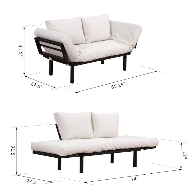 HomCom 1-person 5-position Convertible Sofa Bed