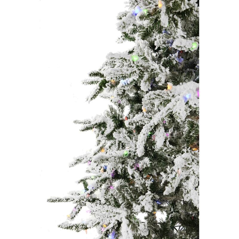 Christmas Time 7.5-Ft. Snowy Christmas Tree, Multi LED, Soundtrack