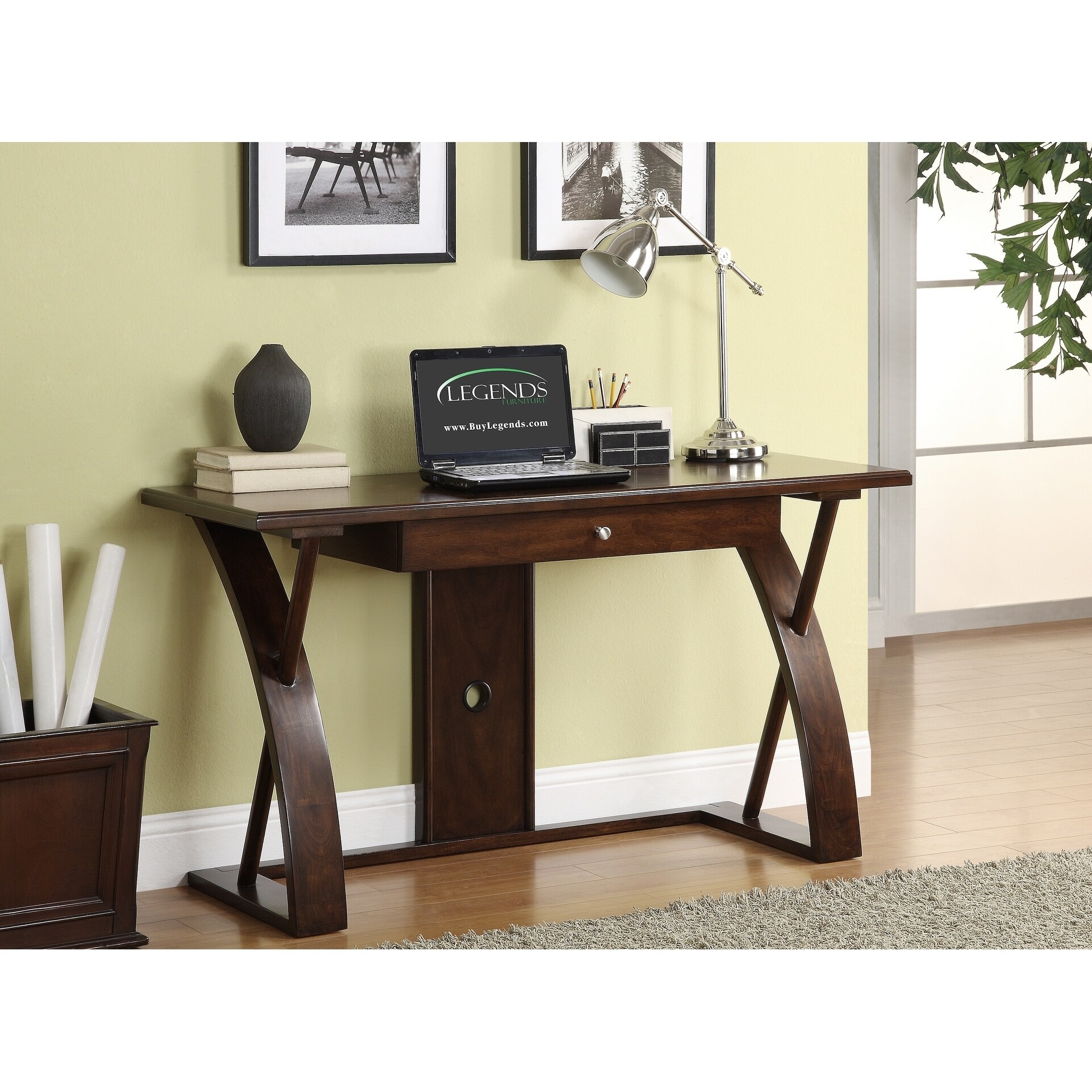 Shop Super Z 54 Inch Cocoa Writing Desk Overstock 23051573