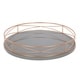 preview thumbnail 8 of 10, Kate and Laurel Mendel Round Tray with Decorative Metal Rim - 14" diameter