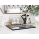 Kate and Laurel Mendel Rectangle Tray with Decorative Metal Rim - 12x16.5 - Thumbnail 1