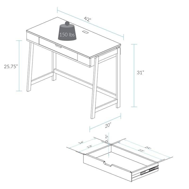 Neorustic Smart Desk with USB Ports