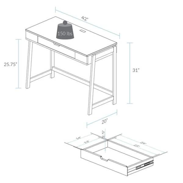 Neorustic Smart Desk with USB Ports On Sale Bed Bath & Beyond