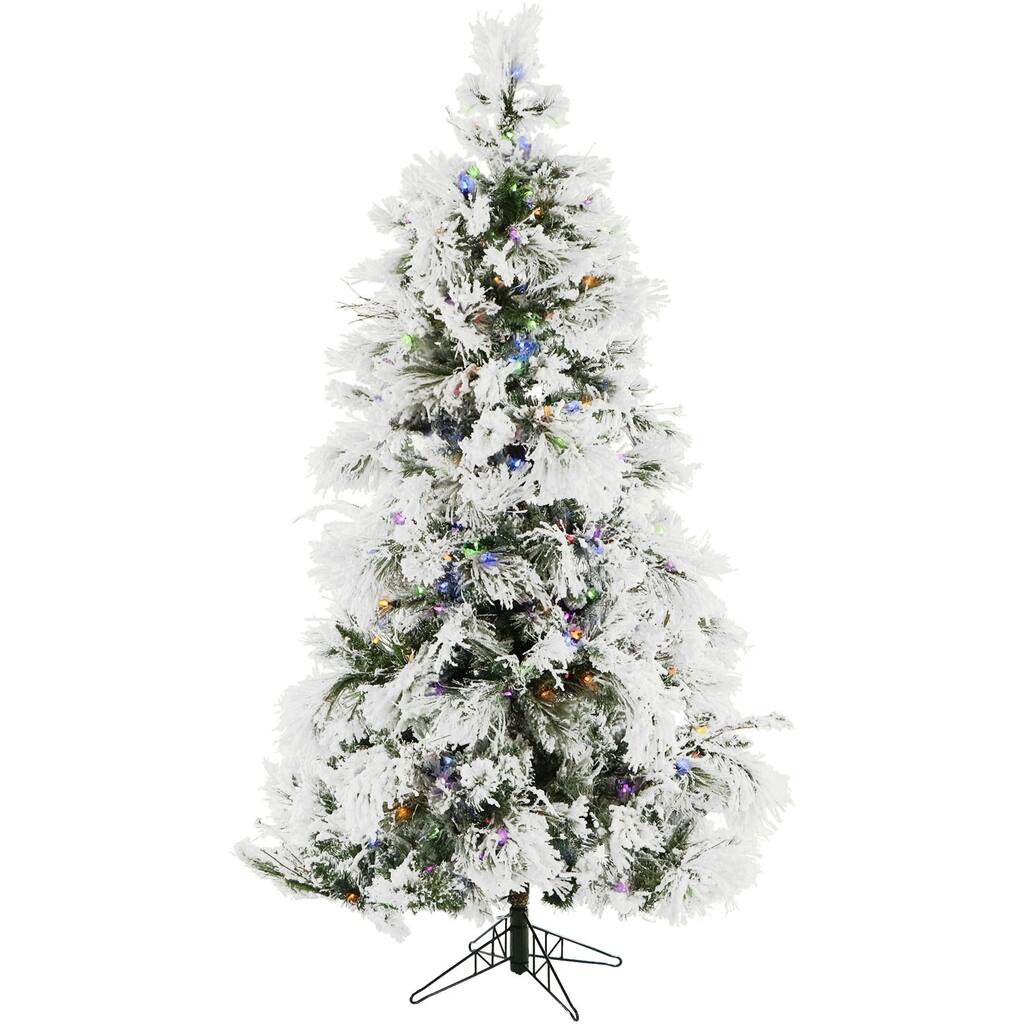 Christmas Time 6.5-Ft. Snowy Christmas Tree, Multi LED, Soundtrack
