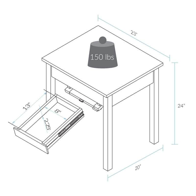 Kennedy End Table with Concealed Drawer, Concealment Furniture