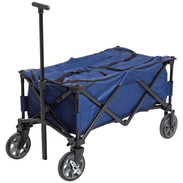Outsunny 135 Quart Soft Sided Folding Insulated Cooler Cart Outsunny 135 Quart Soft Sided Folding Insulated Cooler Cart Utility Wagon With Wheels Blue