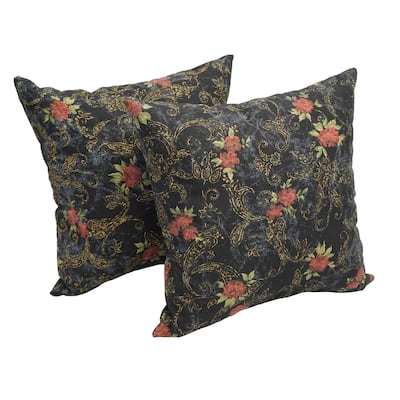 Midnight Rose 17-inch Accent Throw Pillow (Set of 2)