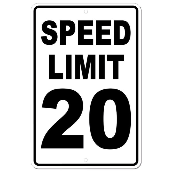 Speed Limit 20 Sign METAL mph slow warning traffic 8" x 12"