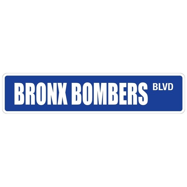*Aluminum* Bronx Bombers 4" x 18" Metal Novelty Street Sign