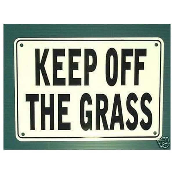 Keep Off The Grass Warning Sign Metal, Heavy Duty 7" x 10"