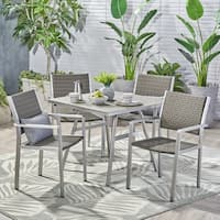 Alcott Outdoor 5 Piece Aluminum Wicker Dining Set by Christopher Knight Home