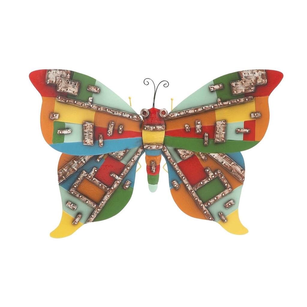 Creative Styled Attractive Metal Butterfly Plaque by Woodland Import