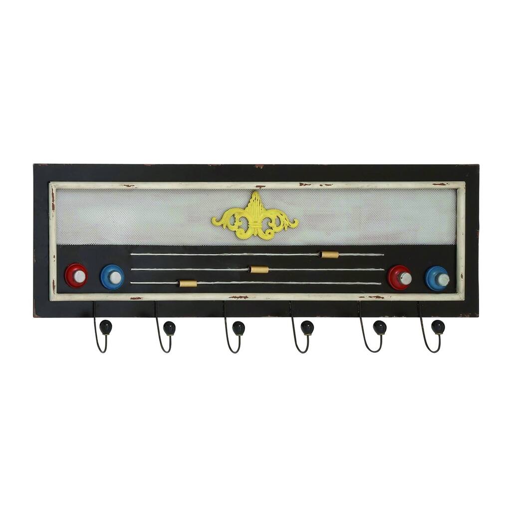 Unique and Classy Vintage Radio Themed Metal Wall Hook Brand Benzara