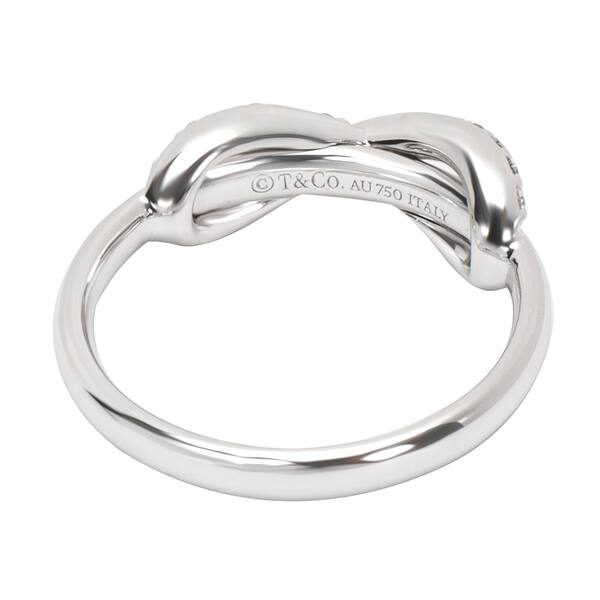 Shop Pre Owned Tiffany Co Diamond Infinity Ring In 18k White Gold 0 13 Ctw Overstock 23056184