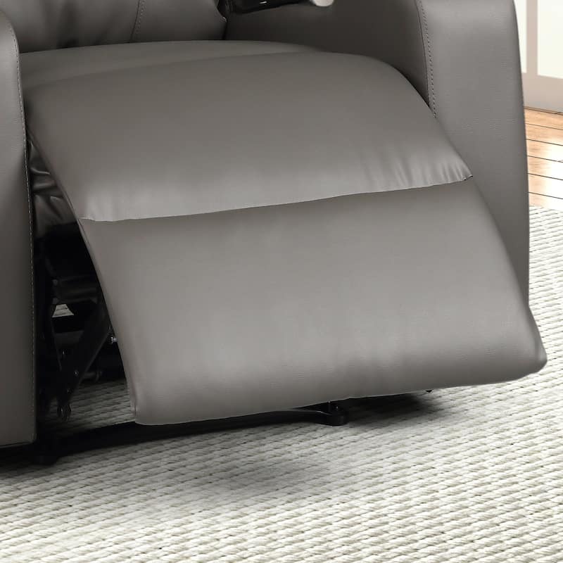 Modern Terry Upholstered Faux Leather Power Recliner Chair