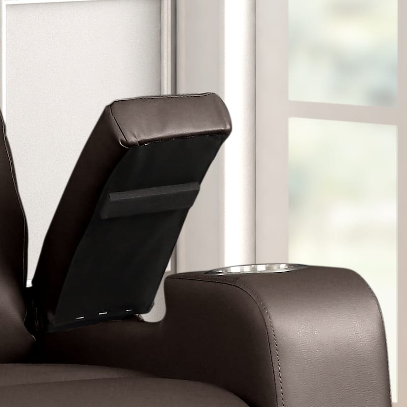 Modern Terry Upholstered Faux Leather Power Recliner Chair