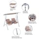 preview thumbnail 4 of 7, Outsunny 2 Person Water-Resistant Covered Patio Swing with Center Pivot Table & Underneath Storage Console, Beige