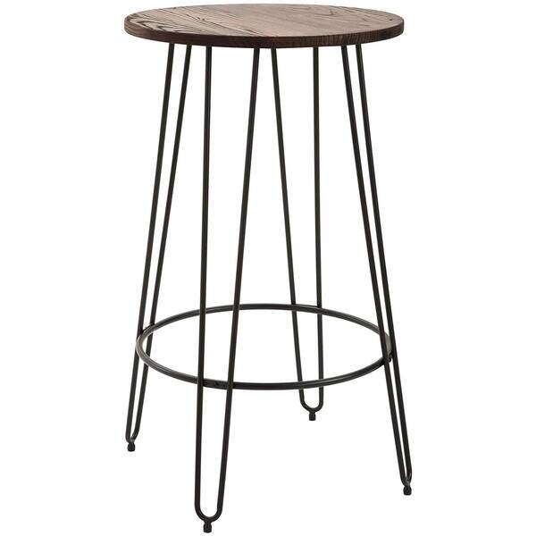 Shop Homcom 42 Retro Round Elm Wood Top Lightweight Steel Pub