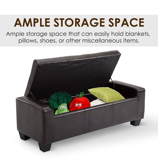 Shop Homcom Unique Large 51 Tufted Faux Leather Storage Bench