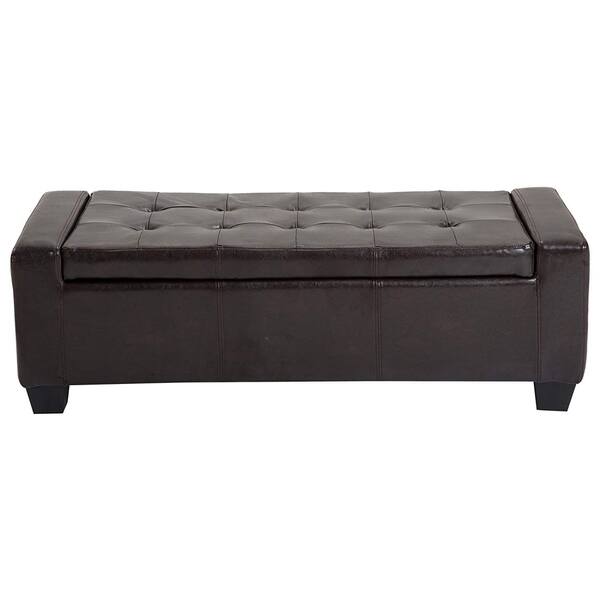 Shop Homcom Unique Large 51 Tufted Faux Leather Storage Bench
