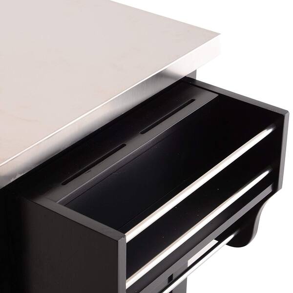 Shop Homcom Wood Stainless Steel Multi Storage Rolling Kitchen