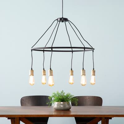 Harper 6-light Black/ Gold Chandelier