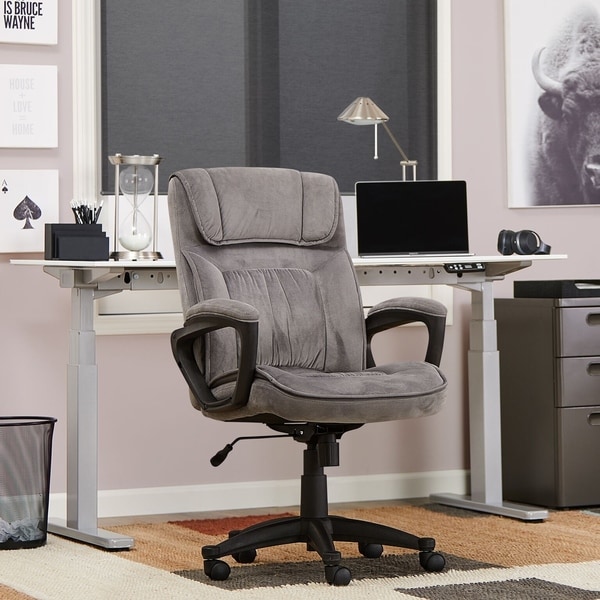 Shop Serta Executive Office Chair in Velvet Gray ...