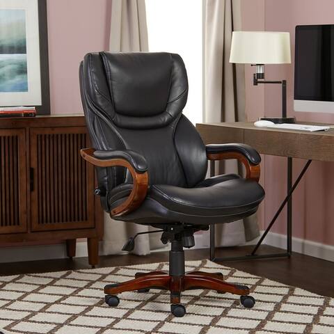 Carson Carrington Herning Wood And Faux Leather Office Chair By