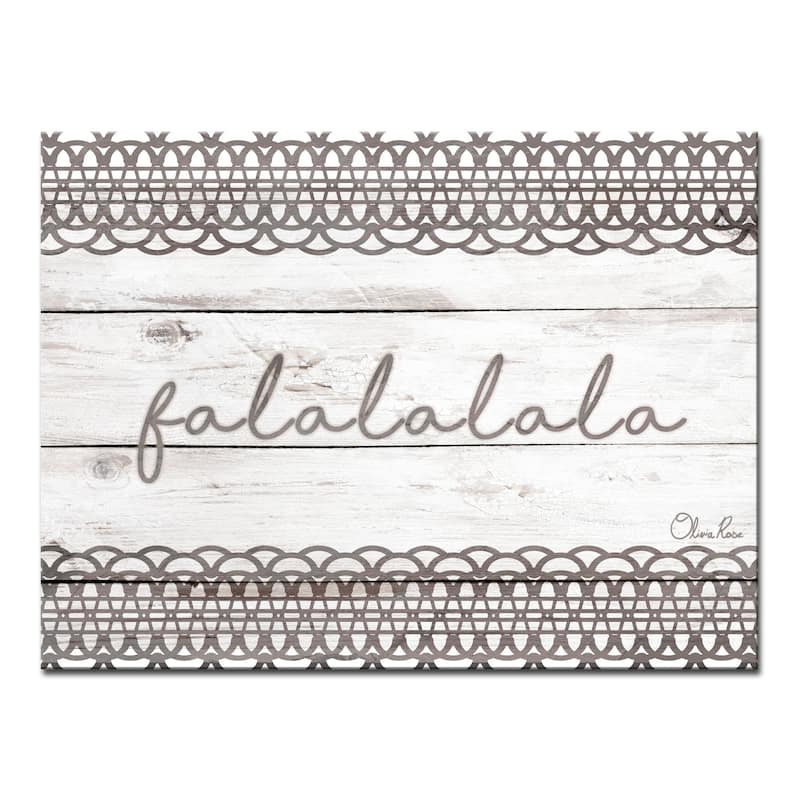 Olivia Rose 'Christmas Falala' Wrapped Canvas Shabby Chic Textual Wall Art