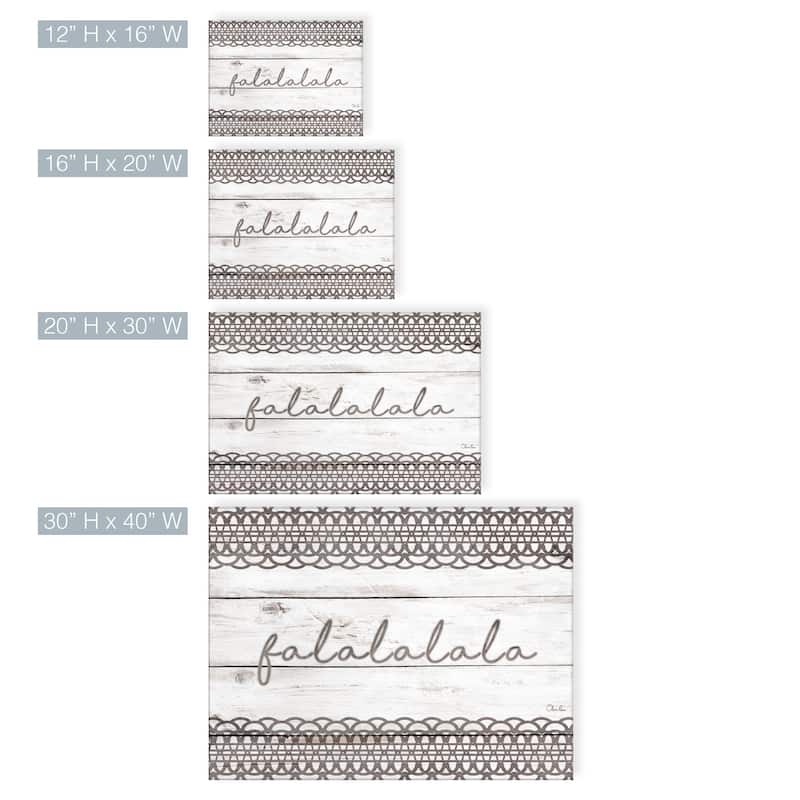 Olivia Rose 'Christmas Falala' Wrapped Canvas Shabby Chic Textual Wall Art