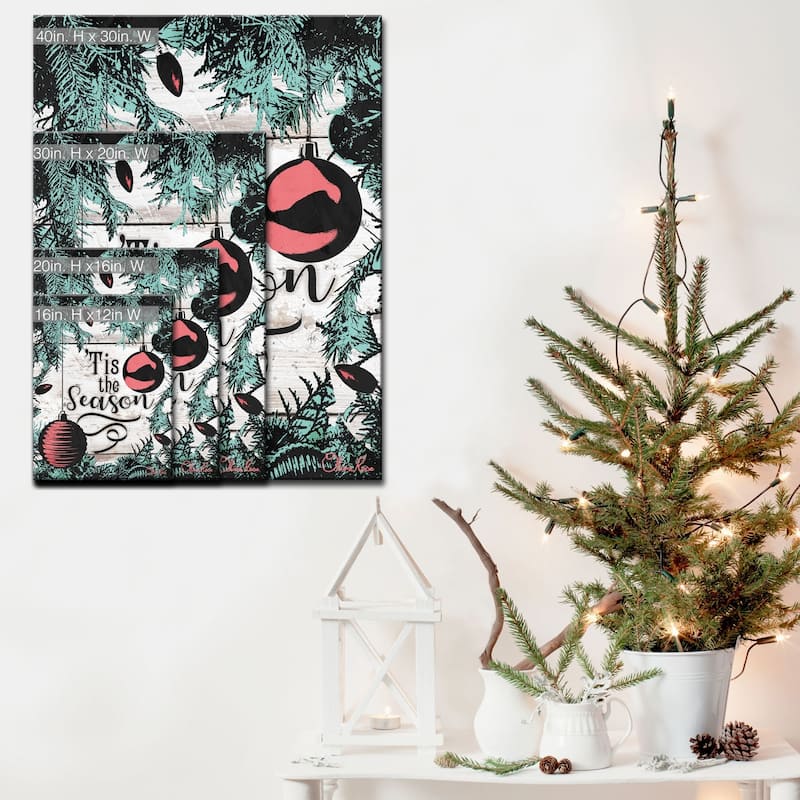 Olivia Rose 'Christmas Tis the Season' Wrapped Canvas Textual Wall Art
