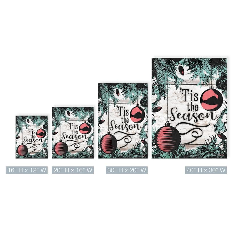 Olivia Rose 'Christmas Tis the Season' Wrapped Canvas Textual Wall Art