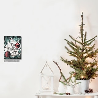 Olivia Rose 'Christmas Tis the Season' Wrapped Canvas Textual Wall Art