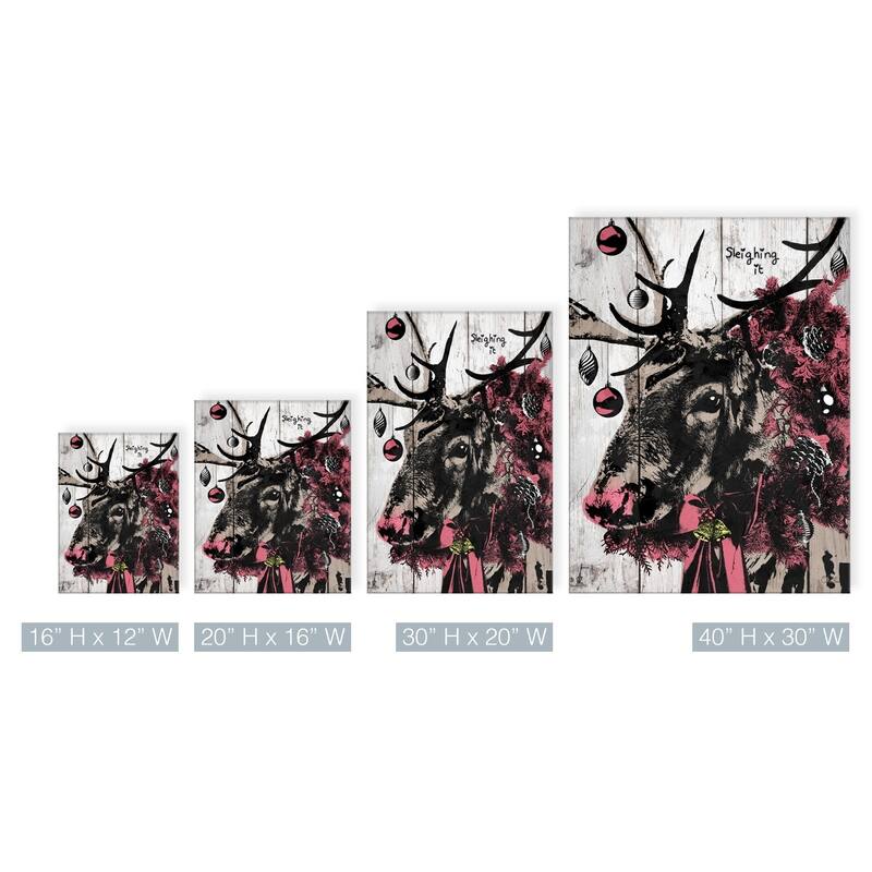 Olivia Rose 'Christmas Reindeer' Wrapped Canvas Textual Wall Art