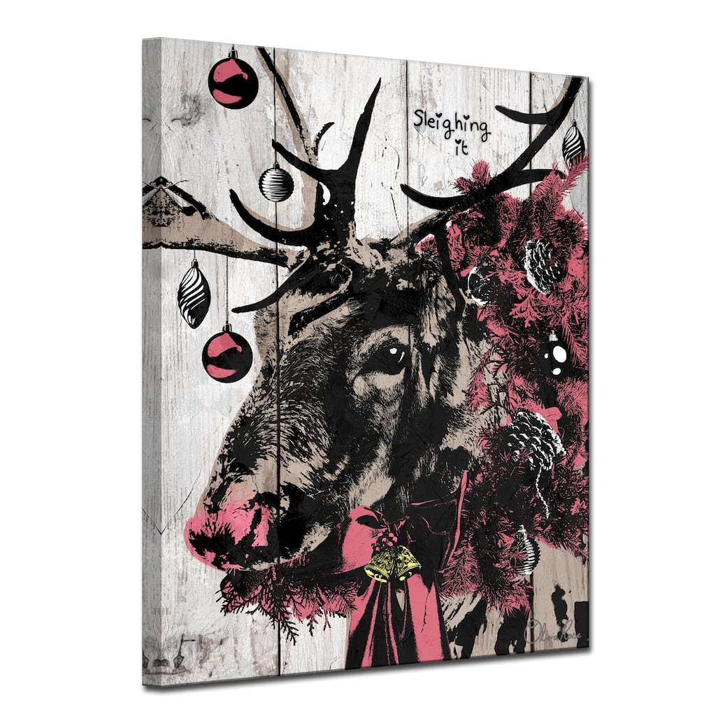 Olivia Rose 'Christmas Reindeer' Wrapped Canvas Textual Wall Art