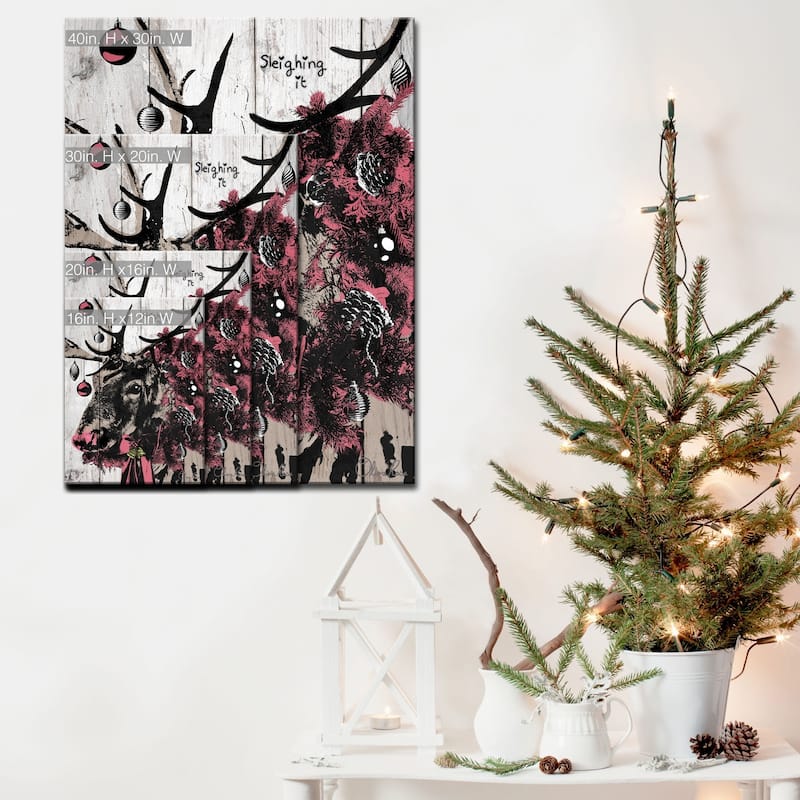 Olivia Rose 'Christmas Reindeer' Wrapped Canvas Textual Wall Art