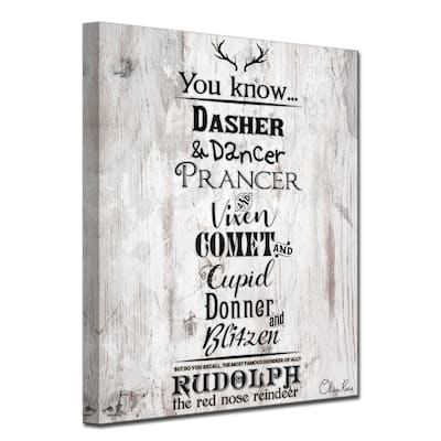 Ready2HangArt 'Christmas Reindeer List' Wrapped Canvas Textual Wall Art