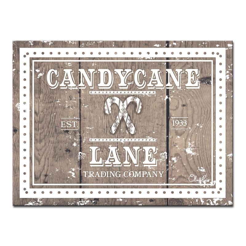 Olivia Rose 'Christmas Candycane Lane' Wrapped Canvas Textual Wall Art