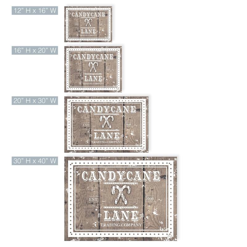 Olivia Rose 'Christmas Candycane Lane' Wrapped Canvas Textual Wall Art