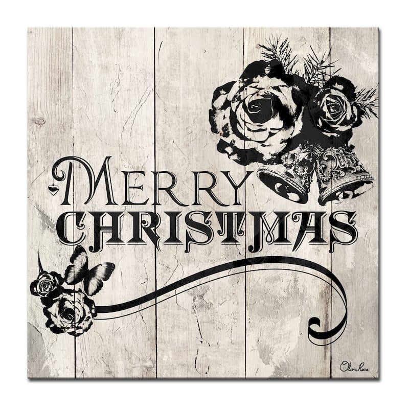 Olivia Rose 'Shabby Chic Christmas' Wrapped Canvas Holiday Textual Wall Art