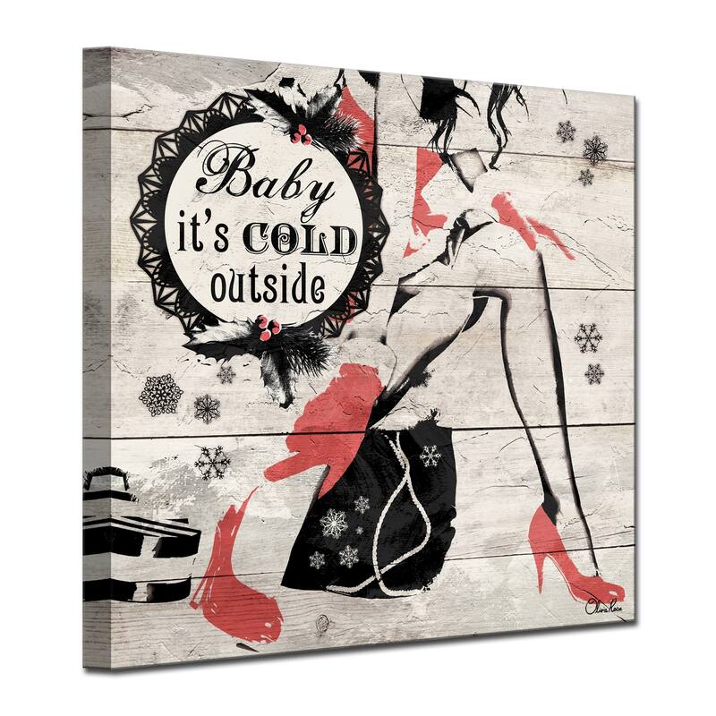 Olivia Rose 'Christmas Cold Out' Wrapped Canvas Textual Wall Art