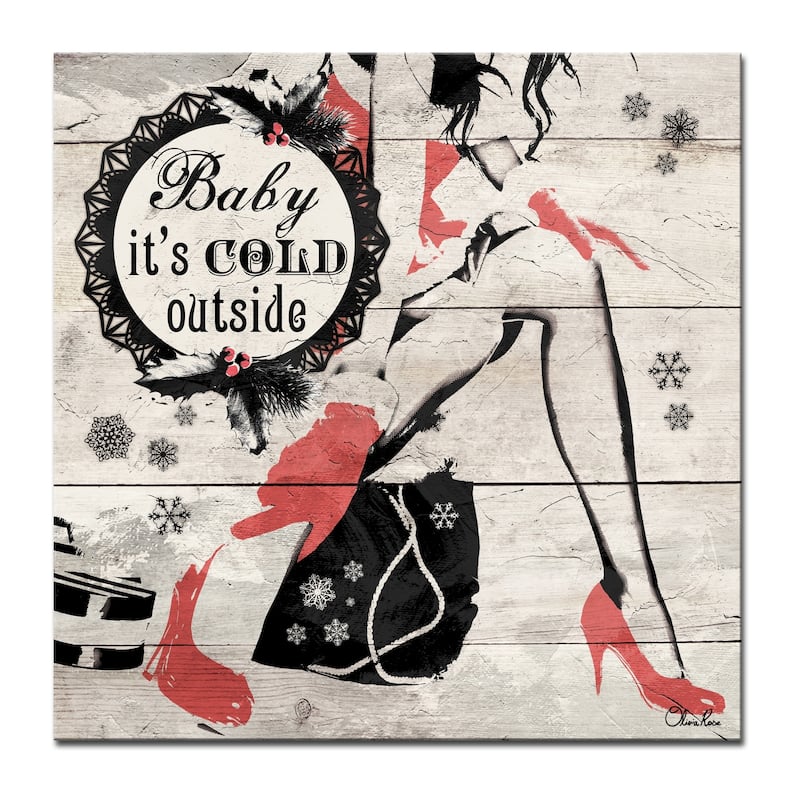 Olivia Rose 'Christmas Cold Out' Wrapped Canvas Textual Wall Art