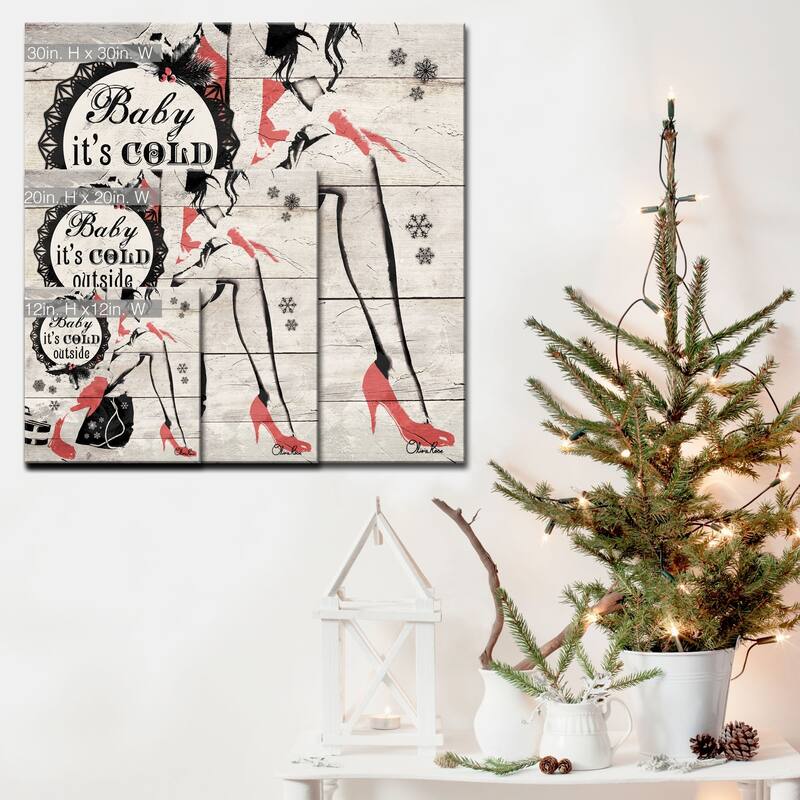 Olivia Rose 'Christmas Cold Out' Wrapped Canvas Textual Wall Art