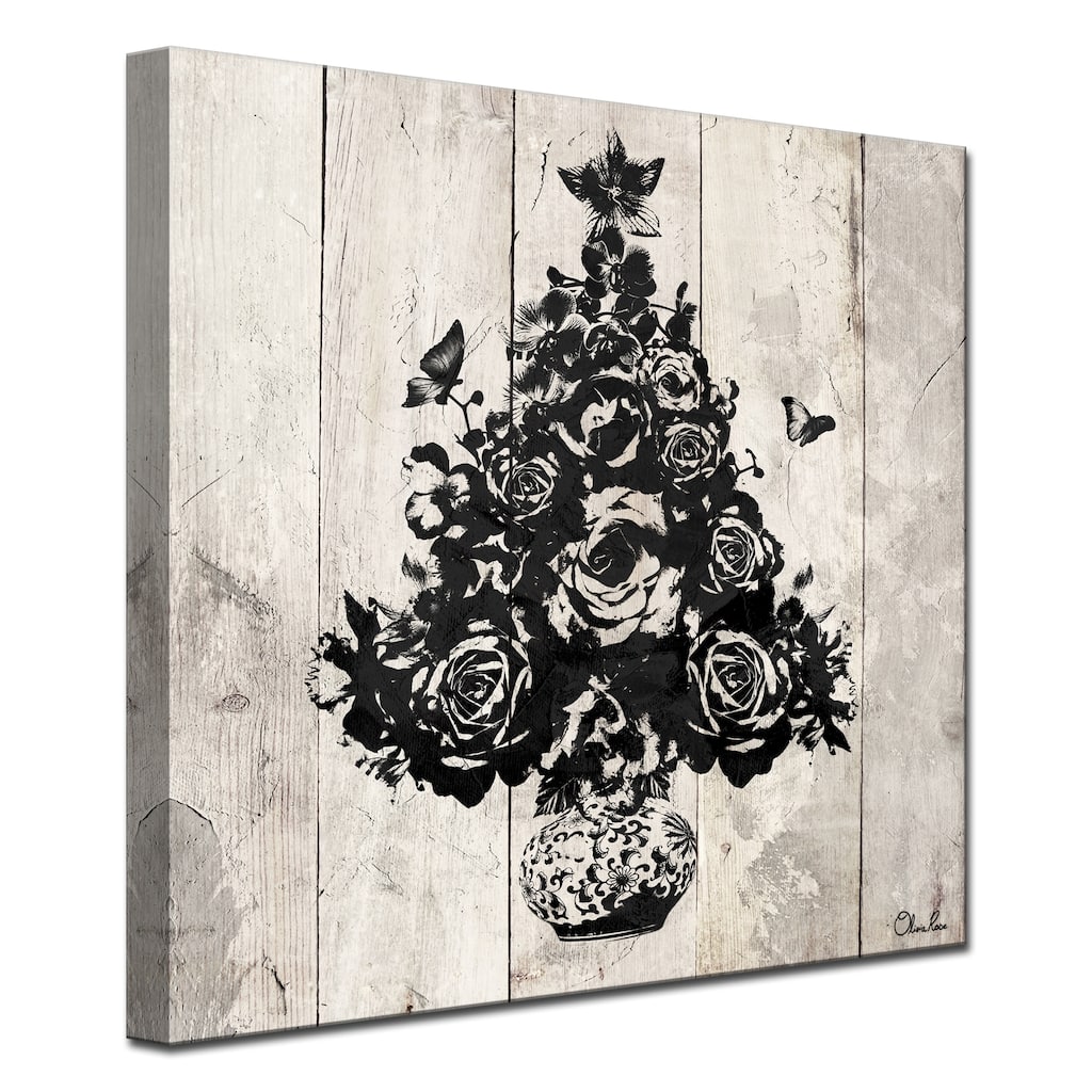 Olivia Rose 'Floral Christmas Tree' Wrapped Canvas Holiday Wall Art