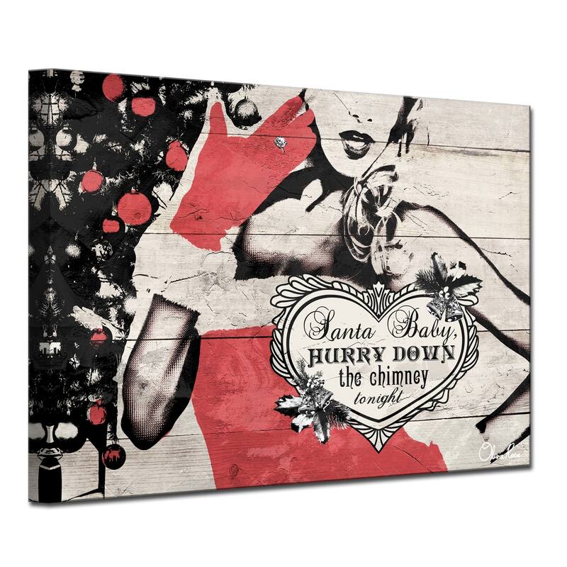 Olivia Rose 'Christmas Santa Baby Lady' Wrapped Canvas Textual Wall Art