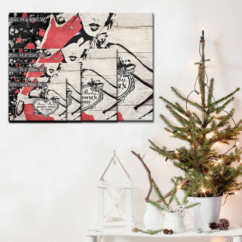 Olivia Rose 'Christmas Santa Baby Lady' Wrapped Canvas Textual Wall Art