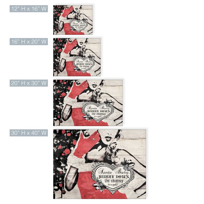 Olivia Rose 'Christmas Santa Baby Lady' Wrapped Canvas Textual Wall Art